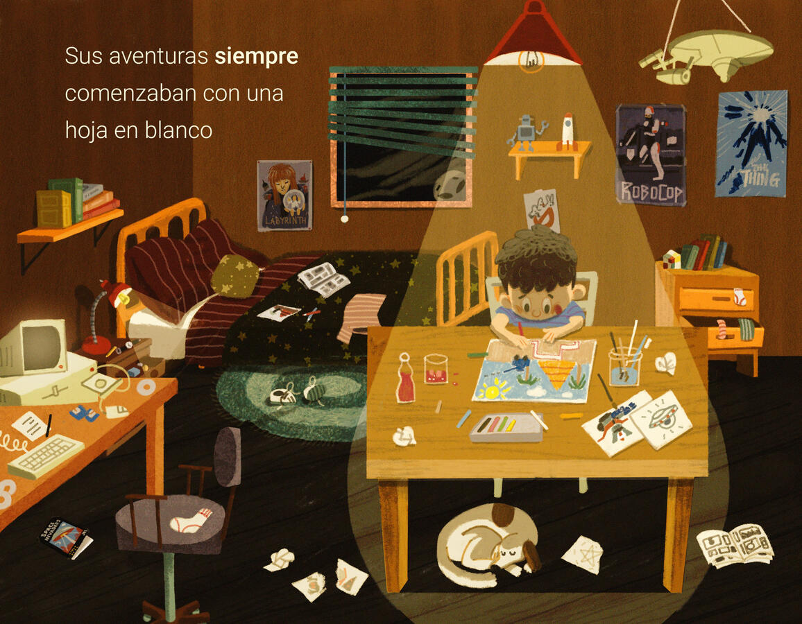 Las aventruras de Gabriel siempre empezaban con una hoja en blanco y lapices de colores