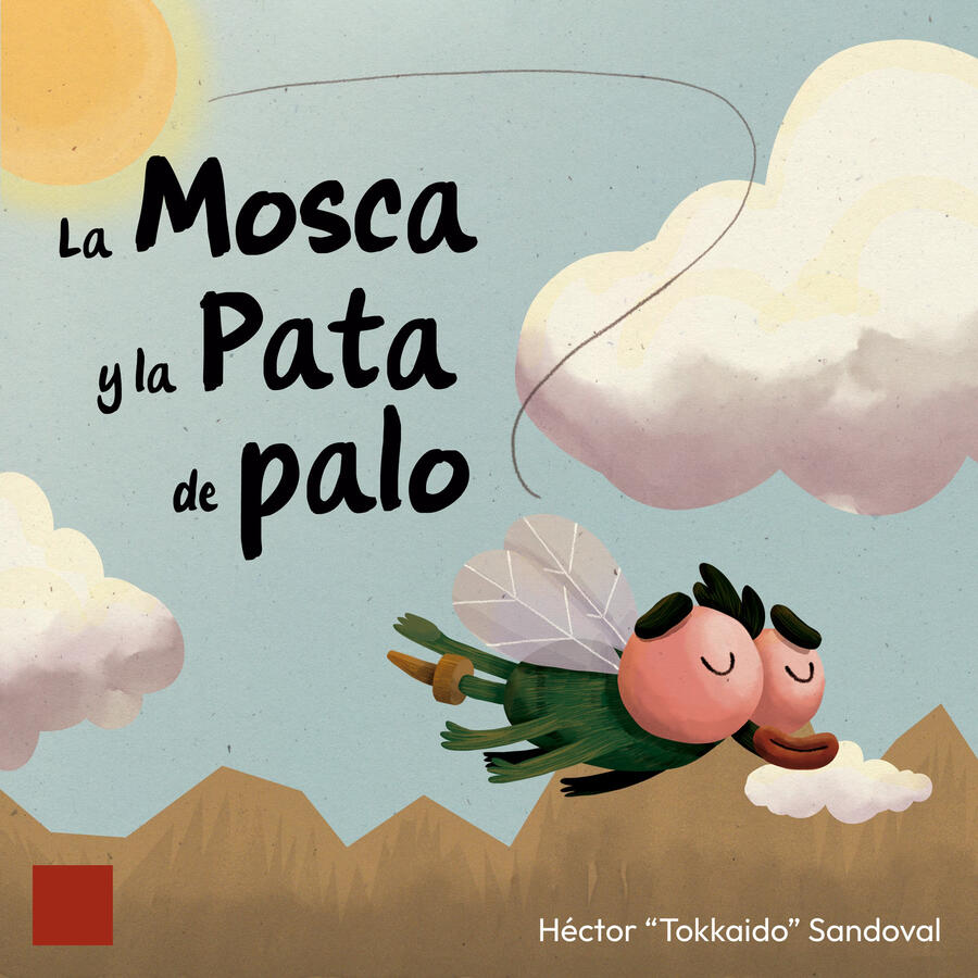 la pequeña mosca volando con su pata de palo