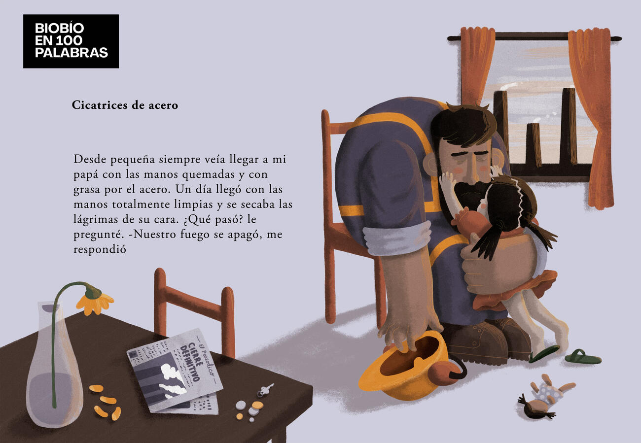 Cicatrices de acero Ilustracion para el concurso Biobio en 100 palabras